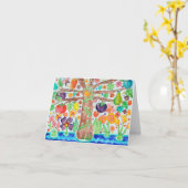 Baum der Lebensmerkkarte grün Karte (Gelbe Blume)