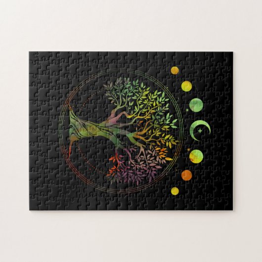 Baum der Lebensphasen des Mondes Puzzle (Horizontal)