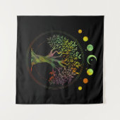 Baum der Lebensphasen des Mondes Wandteppich (Vorderseite (Horizontal))