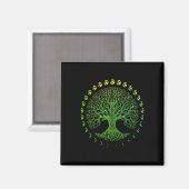 Baum der Lebensphasen des Mondgeschenks - Tag der Magnet (Vorderseite/Rückseite)