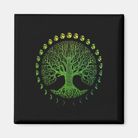 Baum der Lebensphasen des Mondgeschenks - Tag der Magnet (Vorne)