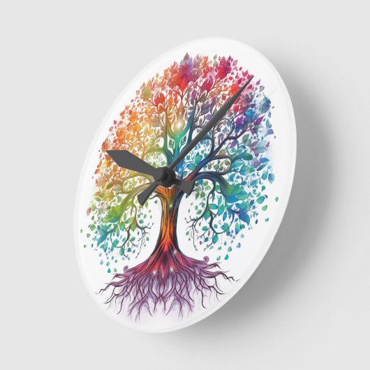 Baum der Lebensuhr Runde Wanduhr (Winkel)