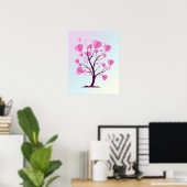 Baum der Liebe Baum des Herzens Rosa Pastell Roman Poster (Heimbüro)