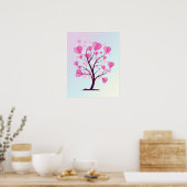 Baum der Liebe Baum des Herzens Rosa Pastell Roman Poster (Küche)