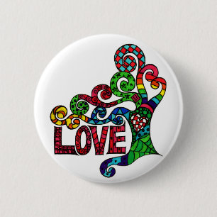 Baum der Liebe - buntes Button