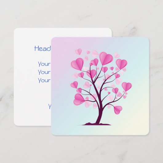 Baum der Liebe des Herzens Rosa Pastelfarben (Vorne/Hinten)