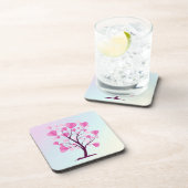 Baum der Liebe des Herzens Rosa Pastelfarben Getränkeuntersetzer (Rechte Seite)