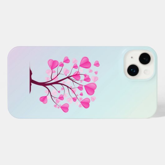 Baum der Liebe des Herzens Rosa Pastelfarben iPhone Hülle (Rückseite (Horizontal))