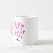 Baum der Liebe des Herzens Rosa Pastelfarben Kaffeetasse (Vorderseite Links)