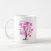 Baum der Liebe des Herzens Rosa Pastelfarben Kaffeetasse (Links)