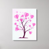 Baum der Liebe des Herzens Rosa Pastelfarben Leinwanddruck (Vorderseite)