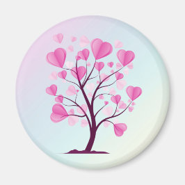 Baum der Liebe des Herzens Rosa Pastelfarben Magnet