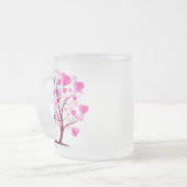 Baum der Liebe des Herzens Rosa Pastelfarben Mattglastasse (Vorderseite Links)