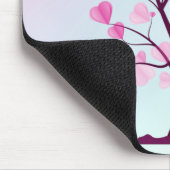 Baum der Liebe des Herzens Rosa Pastelfarben Mousepad (Ecke)