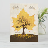 Baum der Liebe - Einladung zur Herbsthochzeit (Stehend Vorderseite)