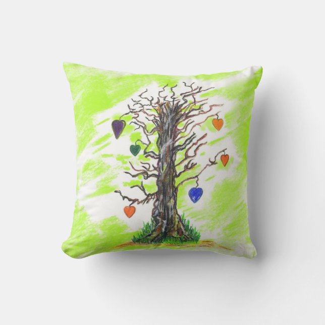 Baum der Liebe Limon Kissen (Vorderseite)