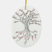 Baum der Liebe Niedlich bedeutsames Personalisiert Keramik Ornament (Vorne)