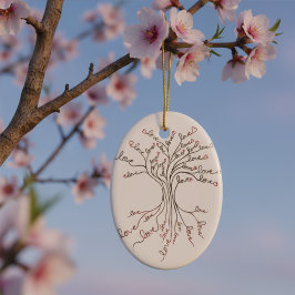 Baum der Liebe Niedlich bedeutsames Personalisiert Keramik Ornament