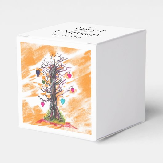 Baum der Liebe Orange Gefallen Geschenkschachtel (Vorderseite)