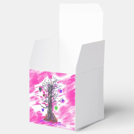 Baum der Liebe Rosa Gefälligkeit Geschenkschachtel (Geöffnet)