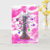 Baum der Liebe-Rosa-Gruß-Karte Karte (Gelbe Blume)