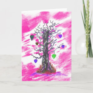 Baum der Liebe-Rosa-Gruß-Karte Karte