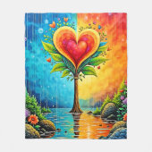 Baum der Liebe und Lebensgestaltung Fleecedecke (Vorderseite)