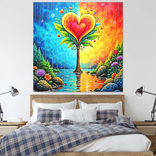 Baum der Liebe und Lebensgestaltung Leinwanddruck (Insitu (Schlafzimmer))