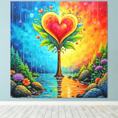 Baum der Liebe und Lebensgestaltung Leinwanddruck (Insitu (Holzboden))