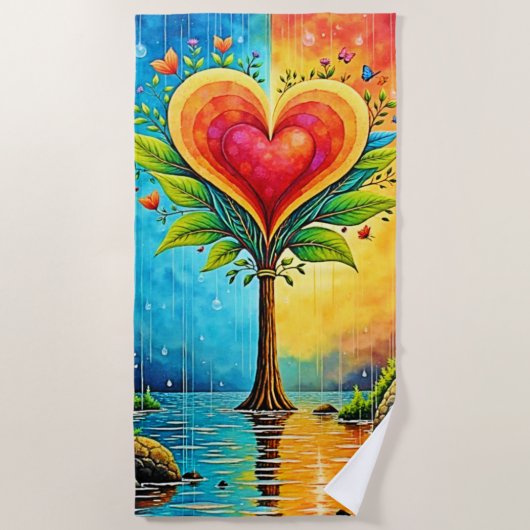 Baum der Liebe und Lebensgestaltung Strandtuch (Vorderseite)