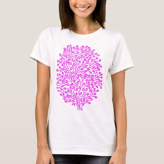 Baum der Pfeile - Magenta auf Licht T-Shirt (Vorderseite)