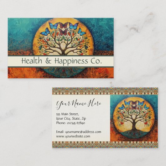 Baum der Schmetterlinge des Lebens Visitenkarte (Vorne/Hinten)