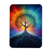 Baum der surrealen Regenbogenkunst Magnet (Vertikal)
