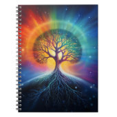 Baum der surrealen Regenbogenkunst Notizblock (Vorderseite)