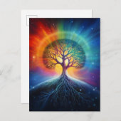 Baum der surrealen Regenbogenkunst Postkarte (Vorne/Hinten)