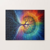 Baum der surrealen Regenbogenkunst Puzzle (Horizontal)