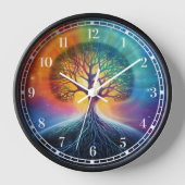 Baum der surrealen Regenbogenkunst Uhr (Vorderseite)