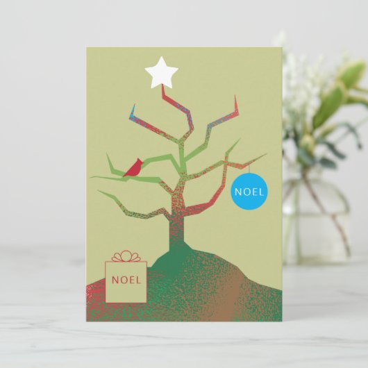 Baum der Weihnachtskarte Karte (Stehend Vorderseite)
