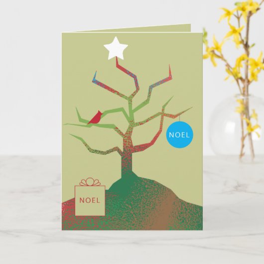 Baum der Weihnachtskarte Karte (Gelbe Blume)