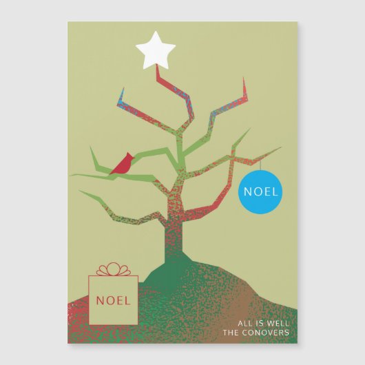 Baum der Weihnachtskarte Magnetkarte (Vorderseite)