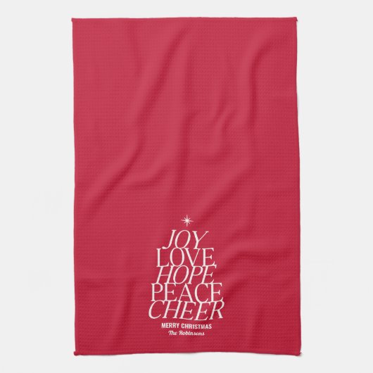 Baum der Worte Weihnachtsfeiertag Küchentuch (Vertikal)