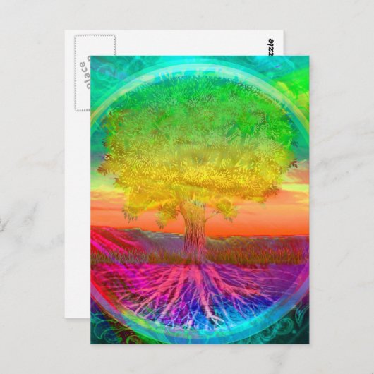 Baum der Wunder des Lebens Postkarte (Vorne/Hinten)