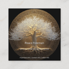 Baum des ewigen Lichts | Tree of Life Design Quadratische Visitenkarte