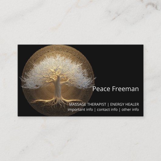 Baum des ewigen Lichts | Tree of Life Design Visitenkarte (Vorderseite)