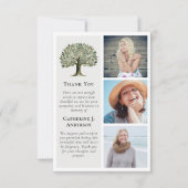Baum des Fotos Beileid Beerdigung Dankeskarte (Vorderseite)
