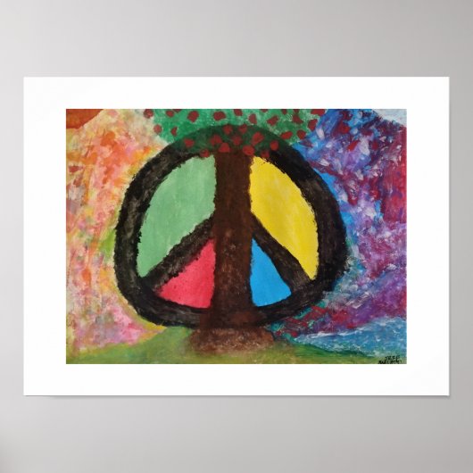 Baum des Friedens abstraktes Malerei-Druck Poster (Vorne)