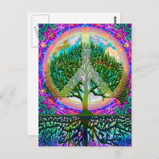 Baum des Friedens Postkarte (Vorne/Hinten)