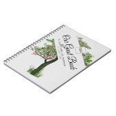 Baum des Gastbuches Hochzeit oder Gedenkstätte And Notizblock (Linke Seite)