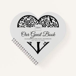 Baum des Gästebuches Hochzeitsszenario Notizblock