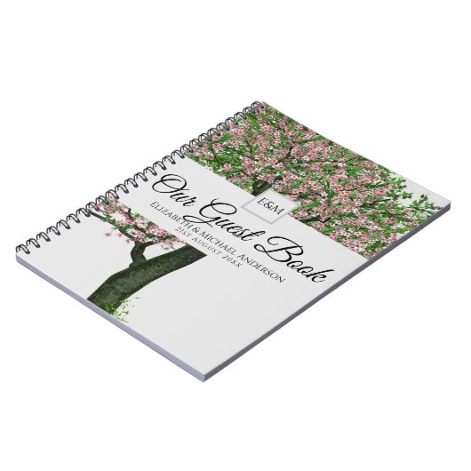 Baum des Gästebuchs Hochzeit oder Gedenkstätte Son Notizblock (Linke Seite)